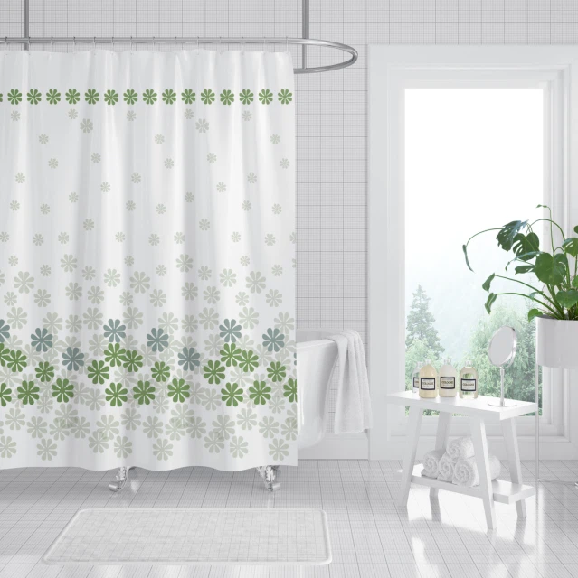 ม่านอาบน้ำโพลีเอสเตอร์แบบพับได้