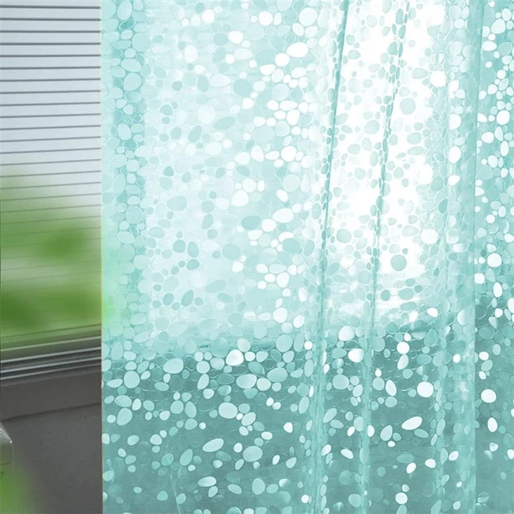 Modern Cobblestone Bath Curtain Mildew-proof Washable Shower Curtain With 12 Hooks